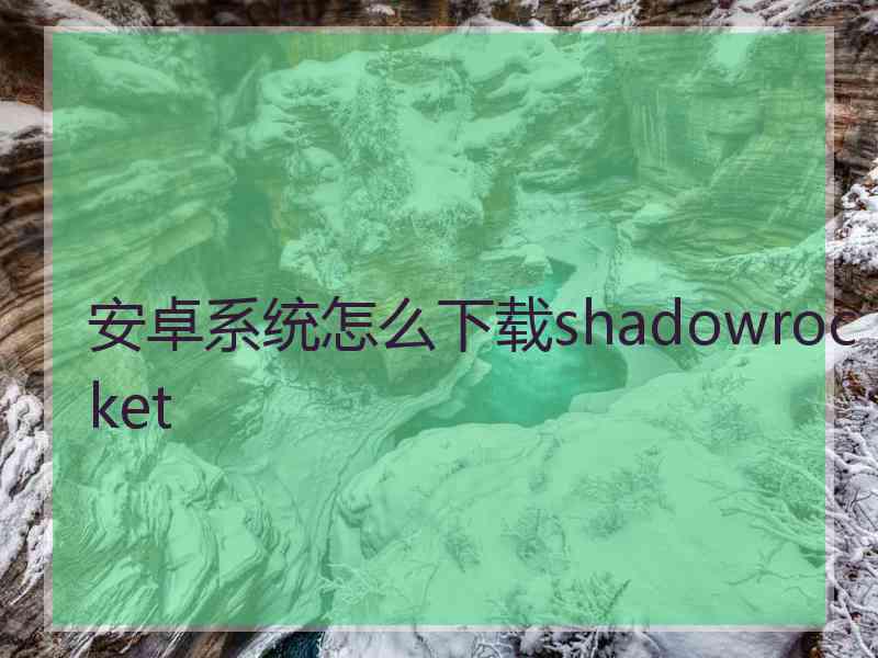 安卓系统怎么下载shadowrocket