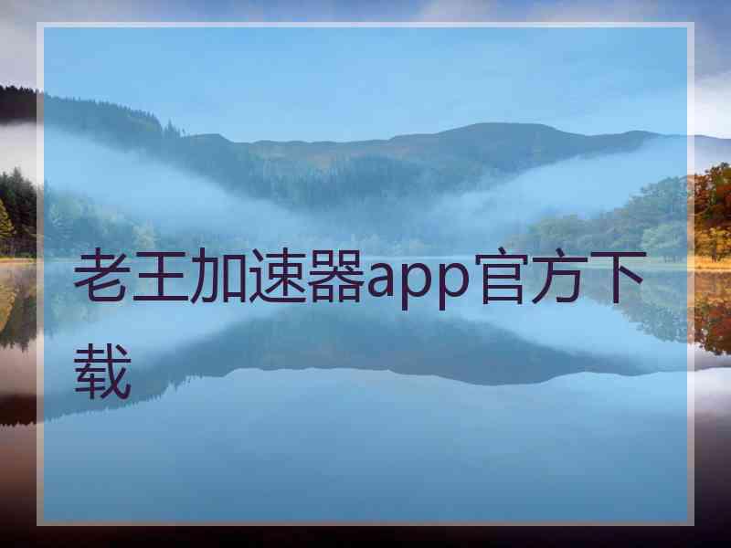 老王加速器app官方下载