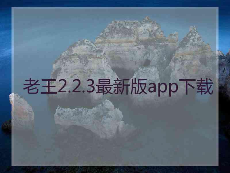 老王2.2.3最新版app下载