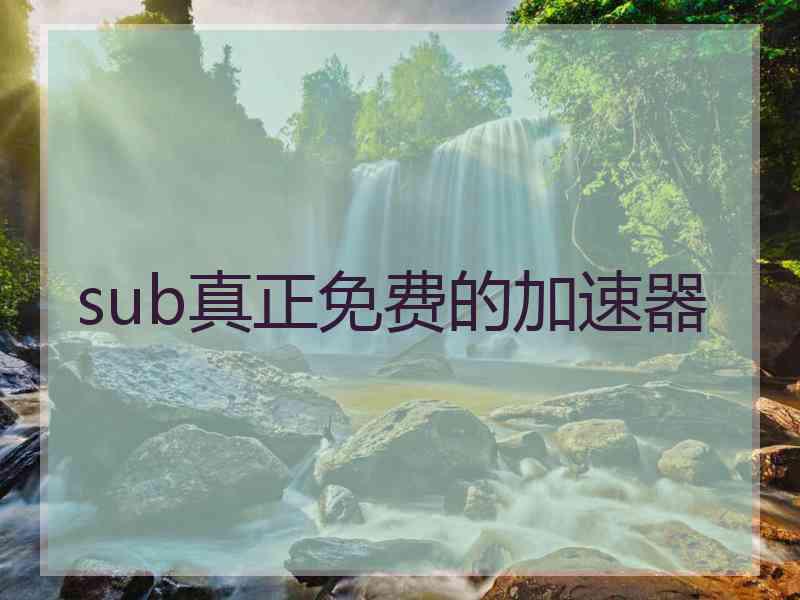 sub真正免费的加速器