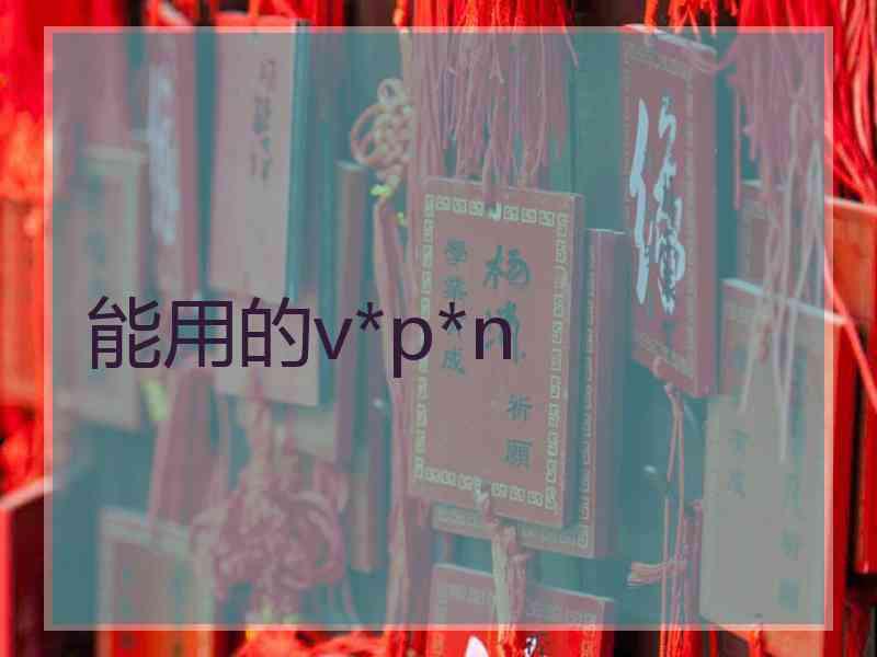 能用的v*p*n