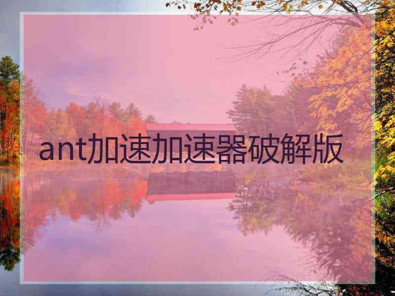 ant加速加速器破解版