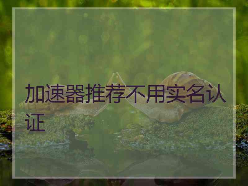 加速器推荐不用实名认证