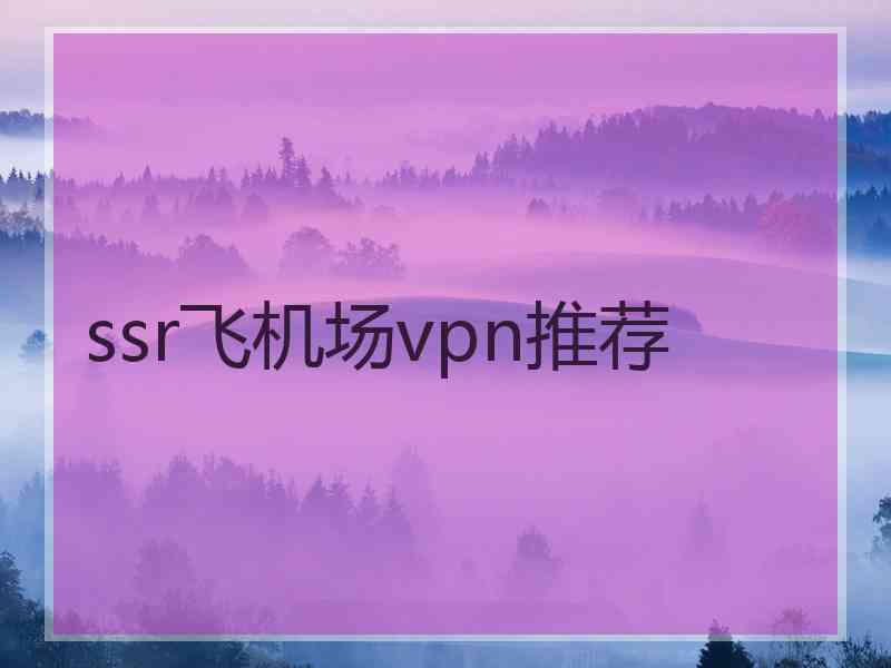 ssr飞机场vpn推荐