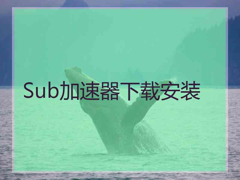 Sub加速器下载安装