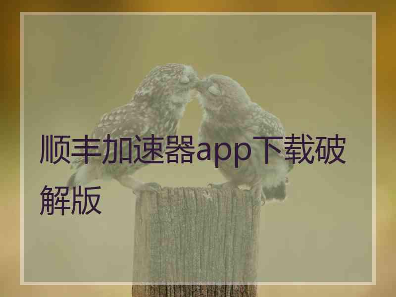 顺丰加速器app下载破解版