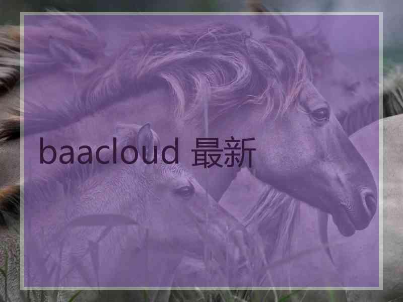 baacloud 最新